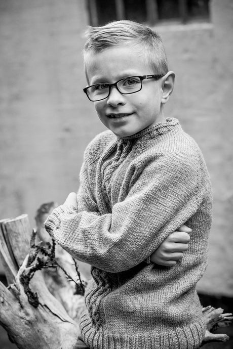 Flätstickad Sweater för pojkar