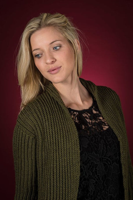 Long Patent Stick Cardigan