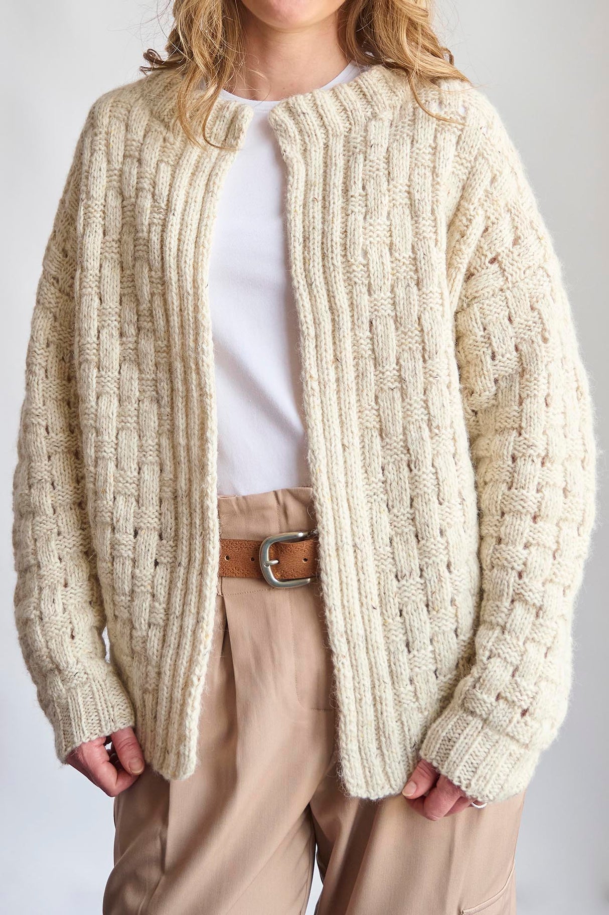 Cardigan med Flätmönster
