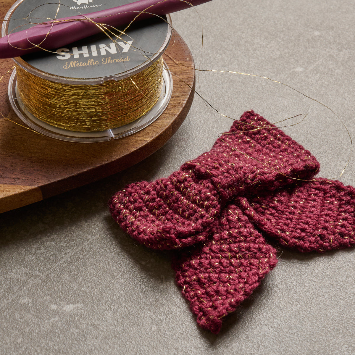 Virkad rosett - Shiny Stil