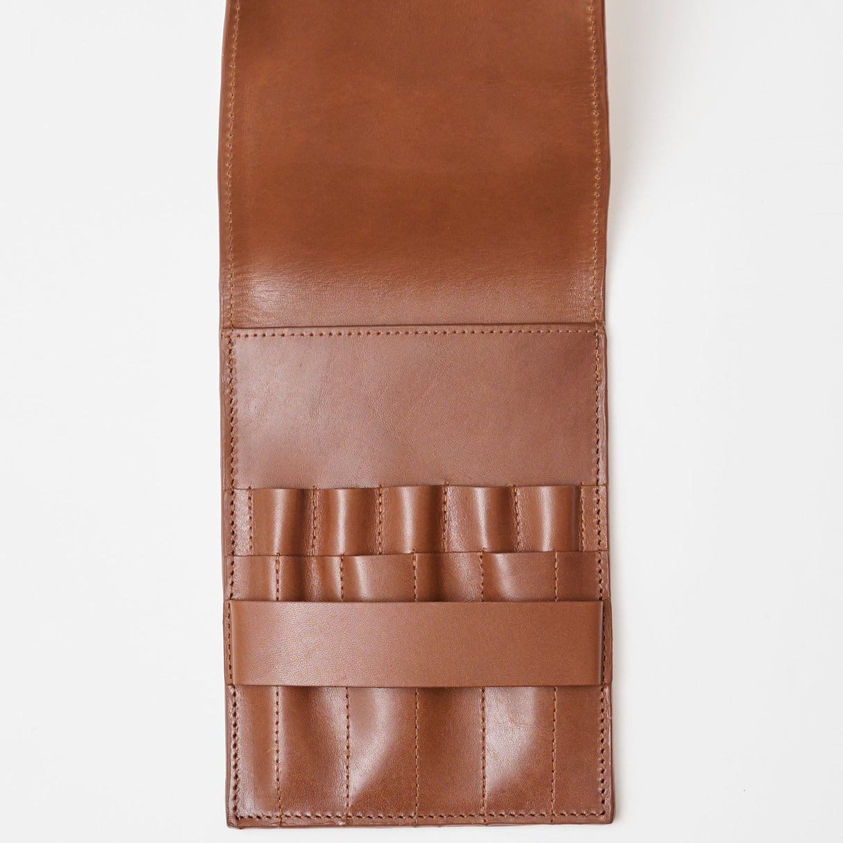 Läderetui Virkning Cognac