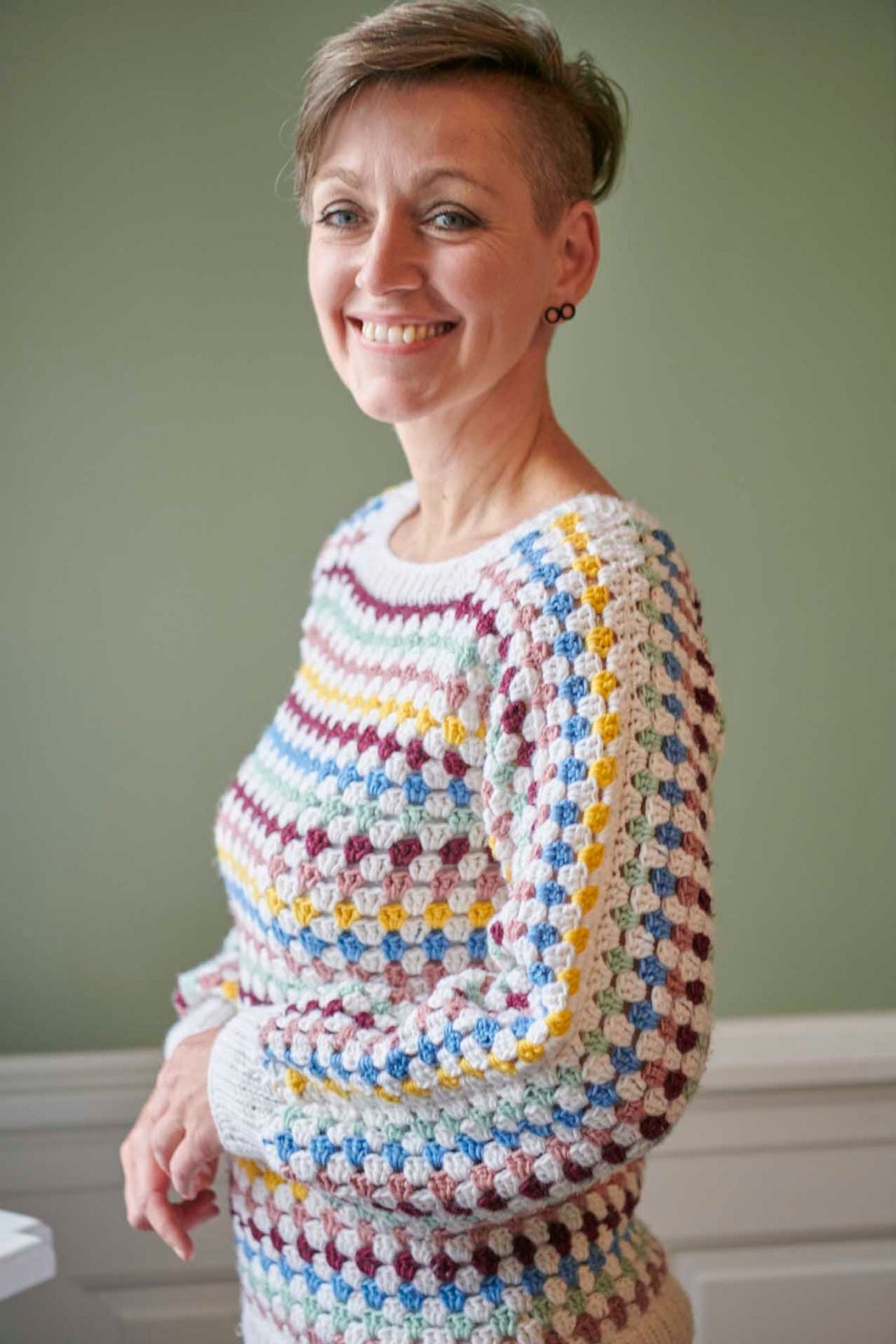 Frigga No.16 - Virkad Topp med ränder