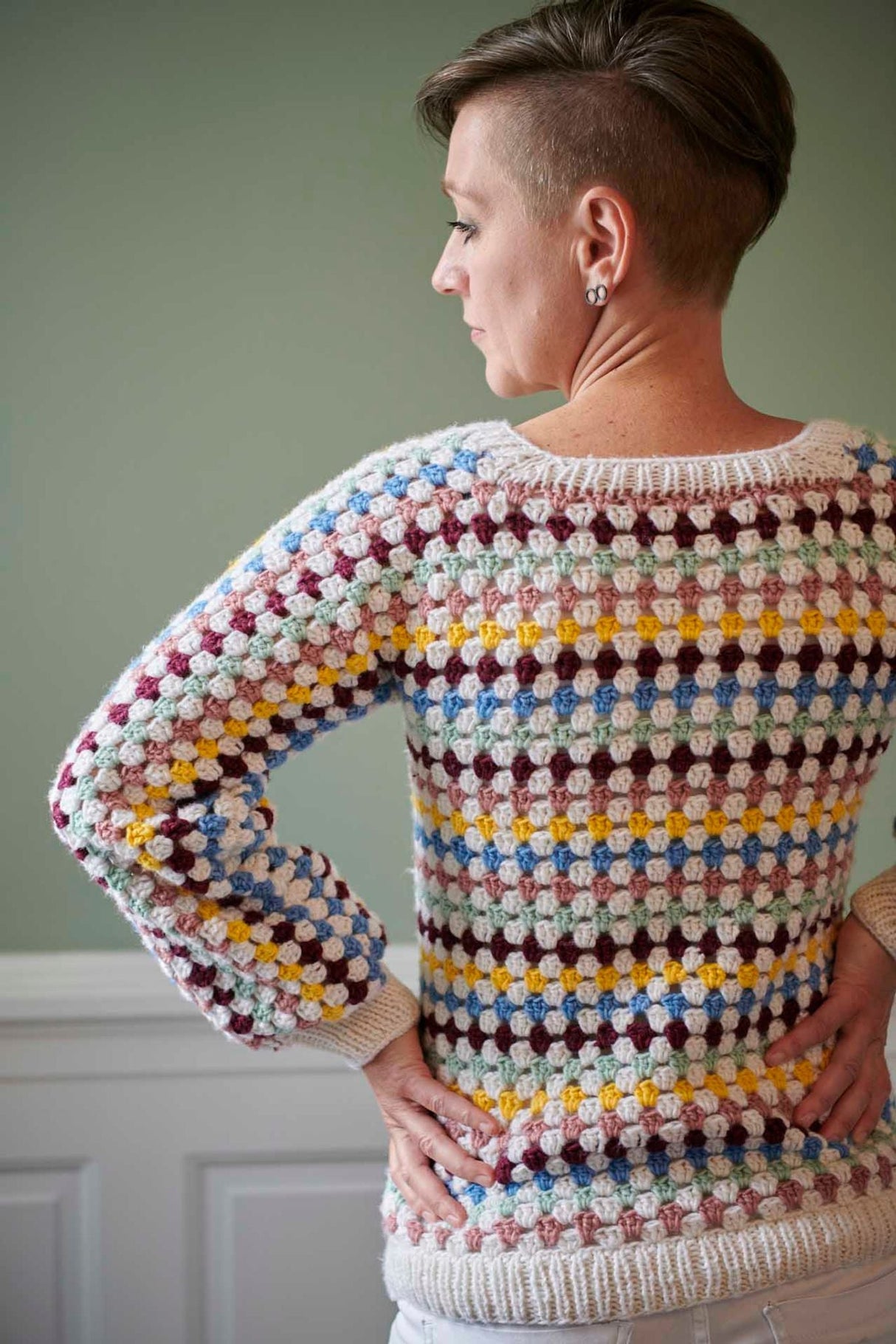 Frigga No.16 - Virkad Topp med ränder