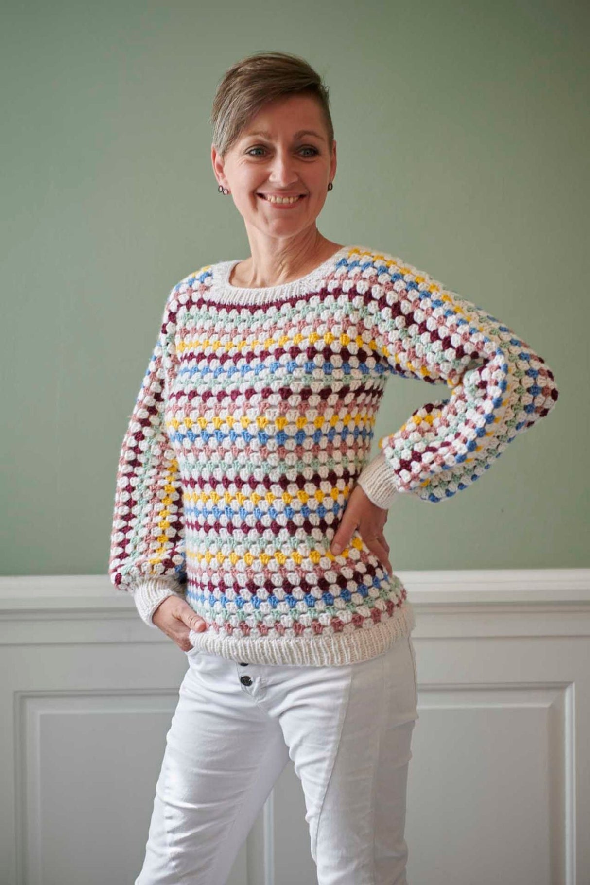 Frigga No.16 - Virkad Topp med ränder