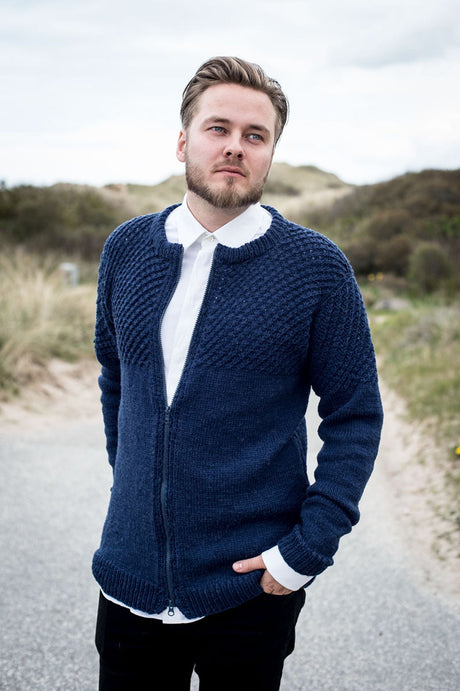 Herrcardigan med blixtlås