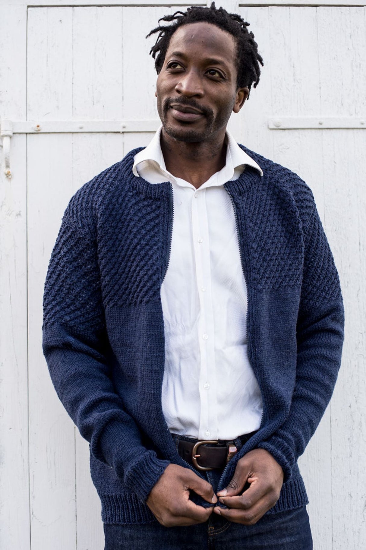 Herrcardigan med blixtlås