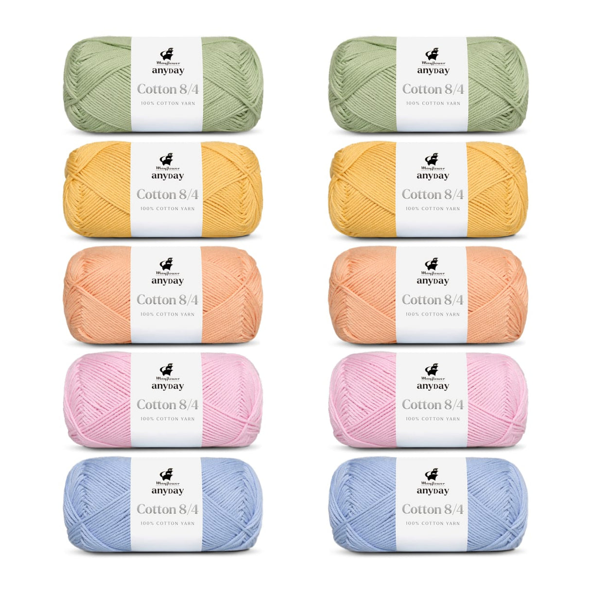 ANYDAY Cotton 8/4 Colorbag ​​10-pack