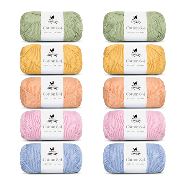 ANYDAY Cotton 8/4 Colorbag 10-pak