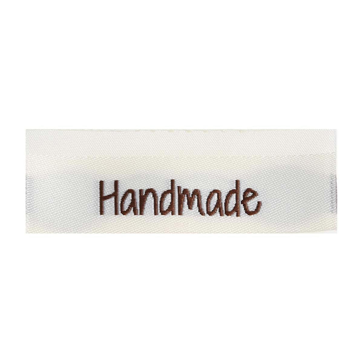 Go Handmade Vævede Labels Dobbeltsidet 50 x 11,5mm "Handmade" 10 stk.