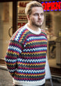 Multifarvet herresweater