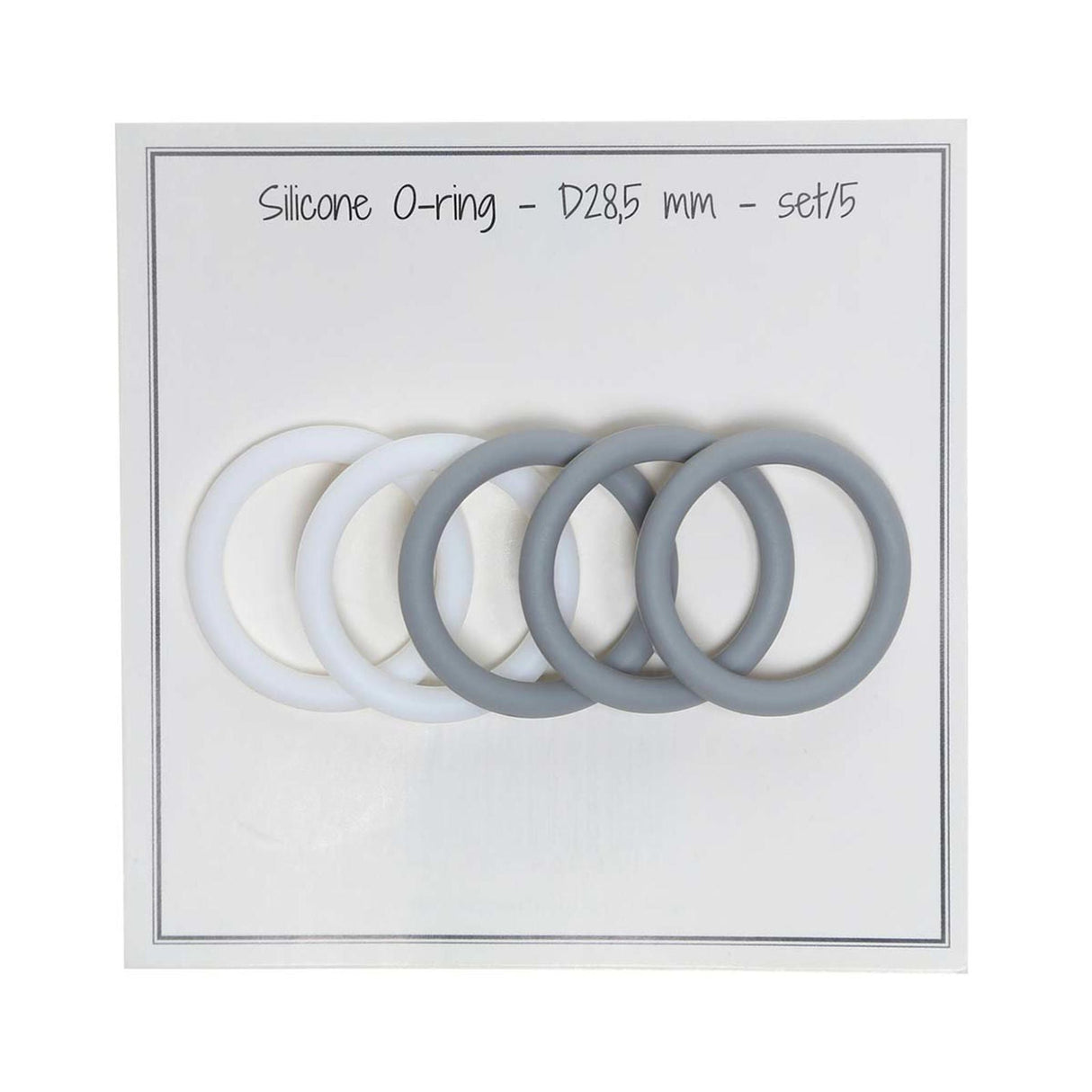 Go Handmade O-ringar i silikon 28,5 mm Ø 5 st. Vit/grå